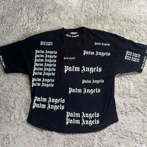 Palm Angels Black Logo Print Tee